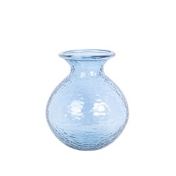 Blumenvase Romimex Blau Recyceltes Glas Bereich 29 x 33 x 29 cm