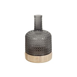 Blumenvase Romimex Grau Holz Glas 18 x 27 x 18 cm