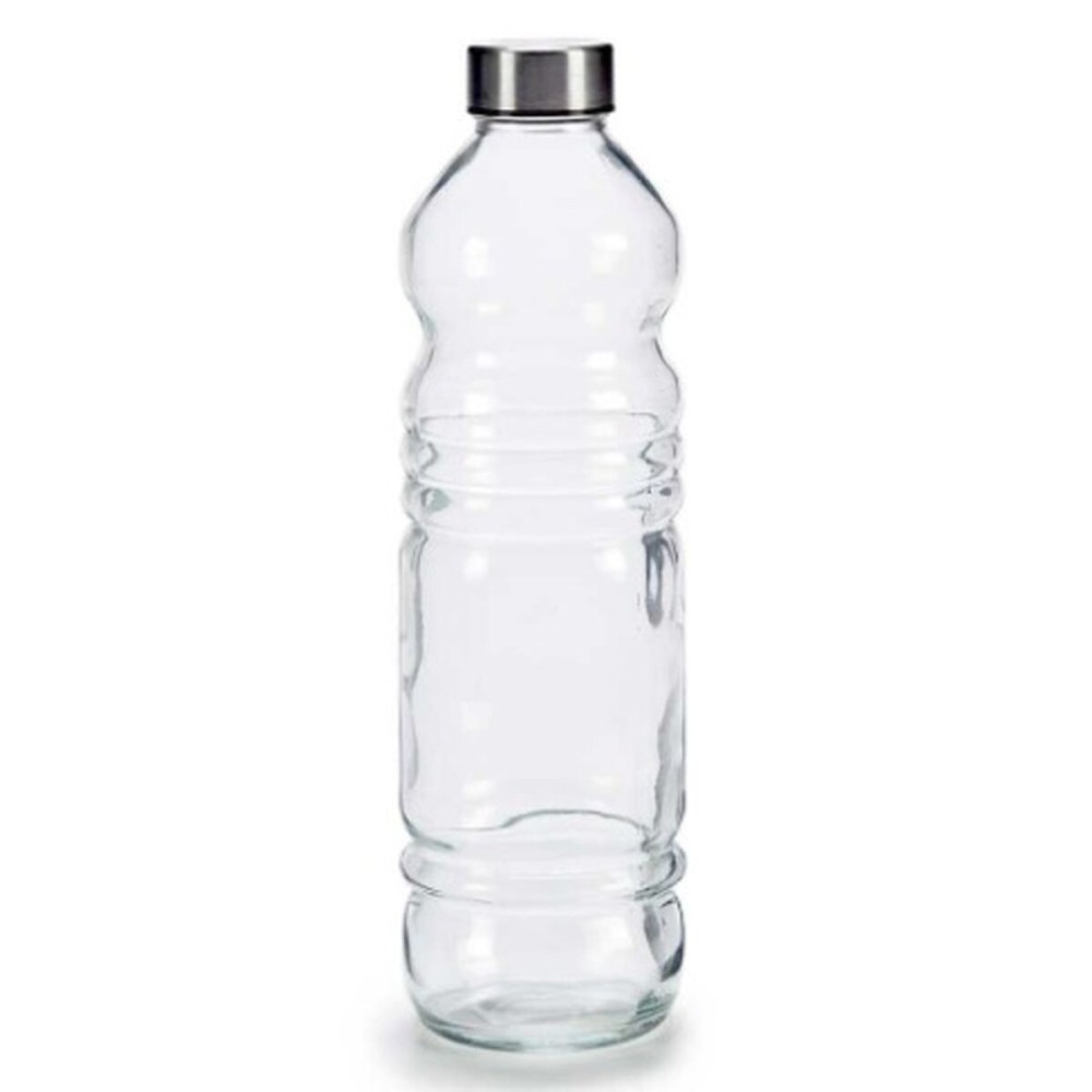 Glas-Flasche Durchsichtig Silberfarben Glas 1,1 L 8 x 31 x 8 cm (18 Stück)