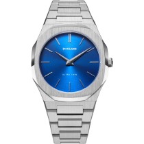 Herrenuhr D1 Milano ULTRA THIN GEO Silberfarben (Ø 40 mm)