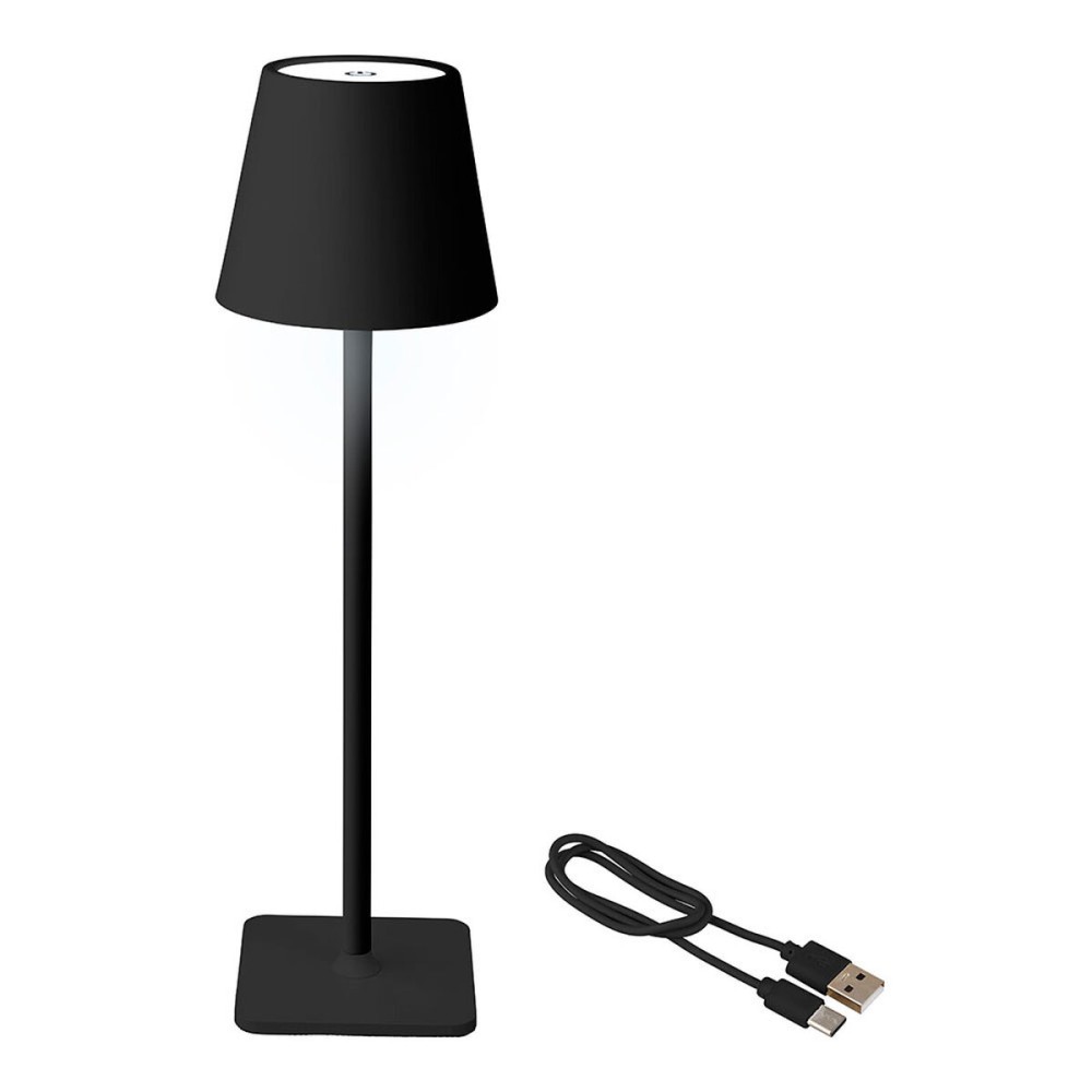 LED Tischlampe Lumineo 894376 Schwarz Metall 17 cm Aufladbar