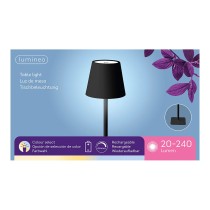 LED Table Lamp Lumineo 894376 Black Metal 17 cm Rechargeable