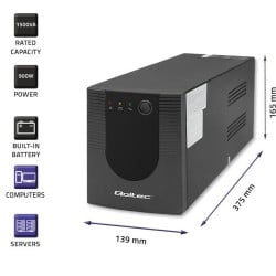 Unterbrechungsfreies Stromversorgungssystem Interaktiv USV Qoltec 53776 900 W