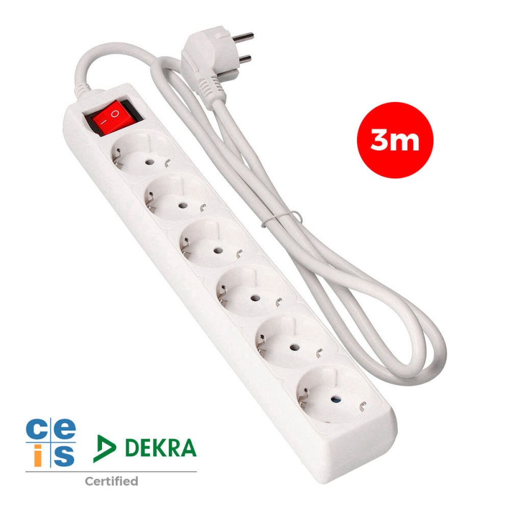 Multiprise 6 Prises avec Interrupteur EDM 41046 Schuko (3 m)