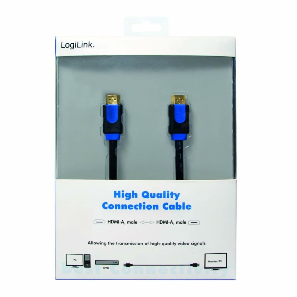 HDMI Cable LogiLink Blue Black Blue/Black 15 m