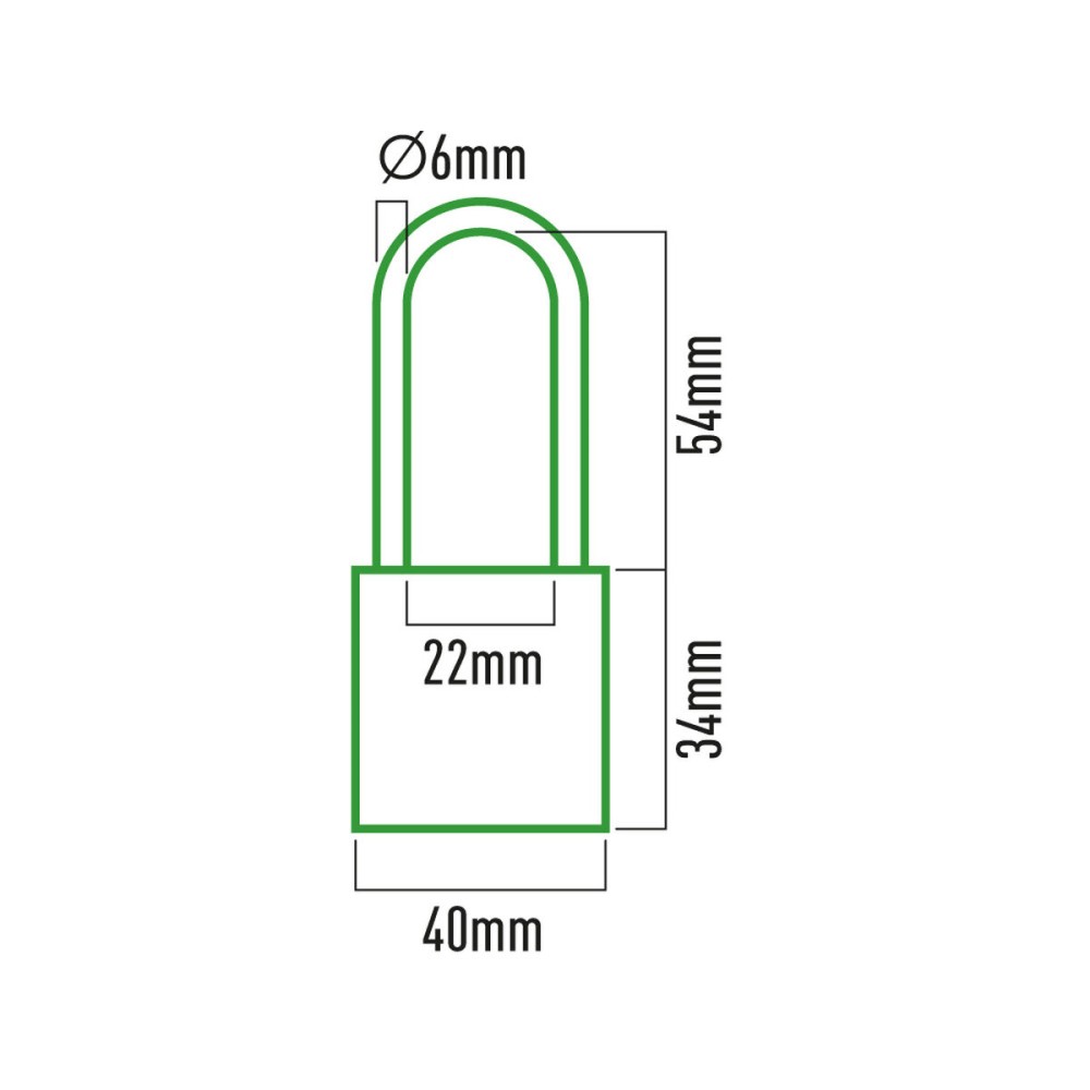 Key padlock EDM 85229 Brass 40 x 65 mm