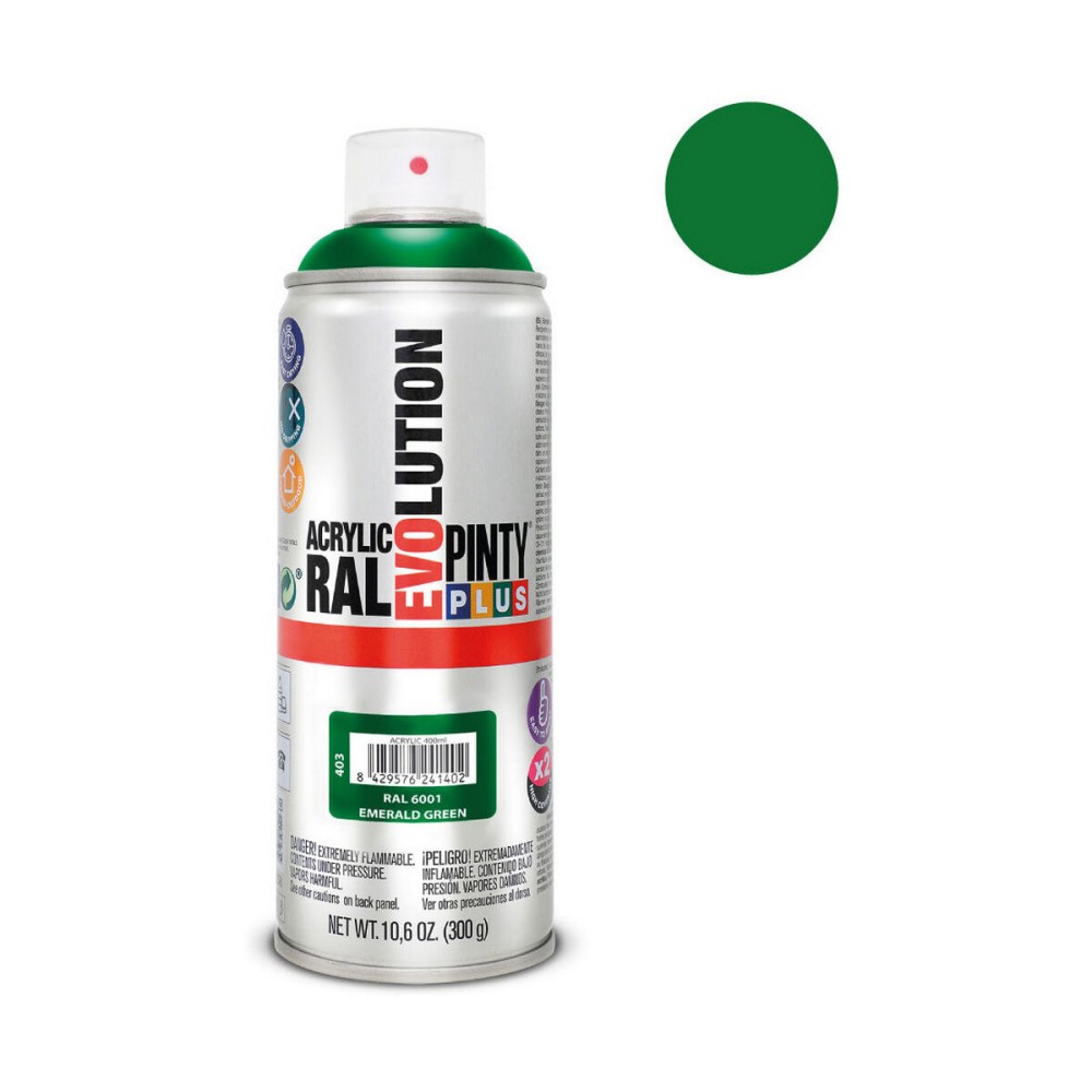 Peinture en spray Pintyplus Evolution RAL 6001 400 ml Vert émeraude