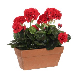 Plante décorative Mica Decorations Céramique Rouge PVC (29 x 13 x 40 cm)