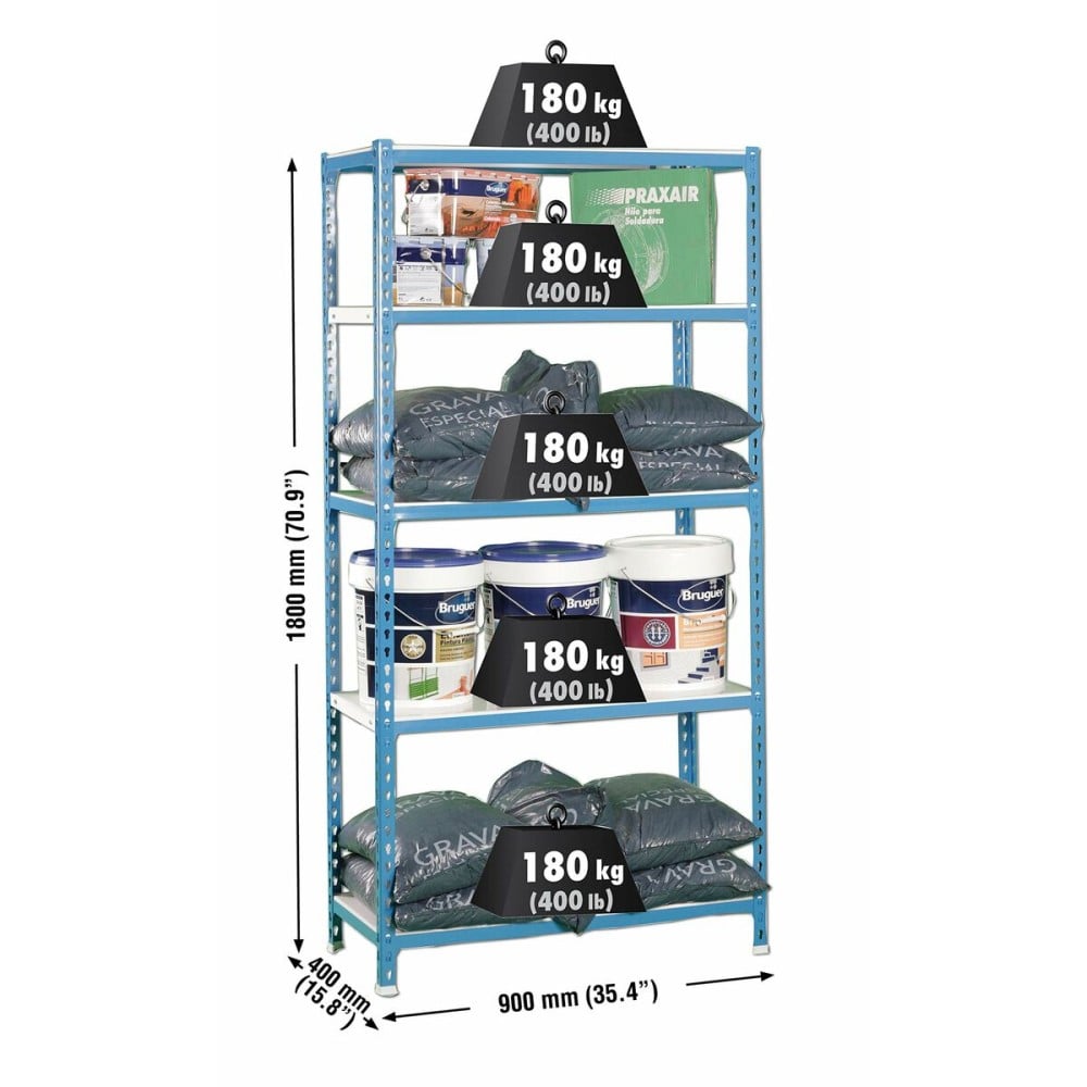 Shelves Simon Rack Simonclick 5/400 Metal 180 x 90 x 40 cm 5 Shelves