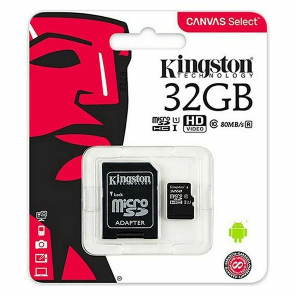 Micro SD Memory Card with Adaptor Kingston Canvas Select Plus 128 GB