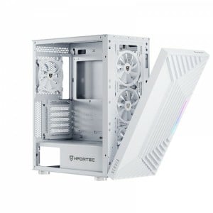 Boîtier ATX semi-tour Nfortec NF-CS-NERVIA-W Blanc