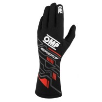 Gants de karting OMP MY2025 Noir Rouge FIA 8856-2018