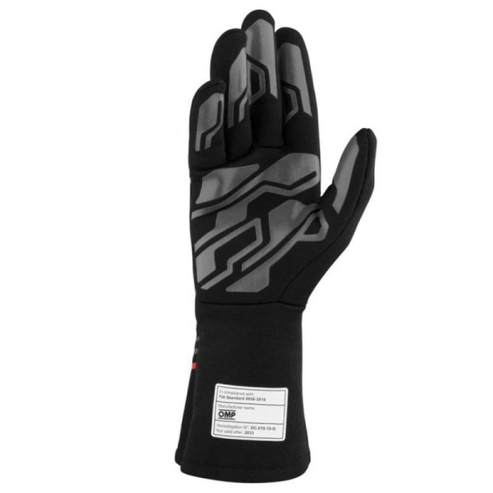 Gants de karting OMP MY2025 Noir Rouge FIA 8856-2018