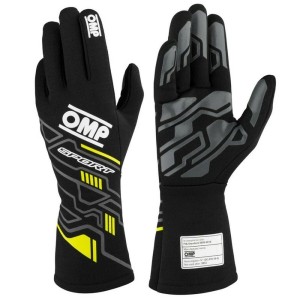 Karting Handschuhe OMP MY2025 Gelb Schwarz FIA 8856-2018