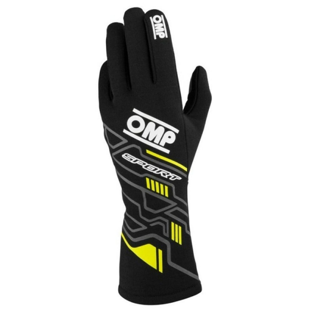 Karting Gloves OMP MY2025 Yellow Black FIA 8856-2018