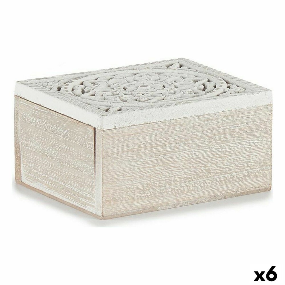 Boîte Décorative 16 x 8 x 11 cm Bois (6 Unités)