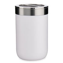 Toothbrush Holder Berilo BP15-002-2 White Silver Plastic 7,7 x 11,2 x 7,7 cm (6 Units)