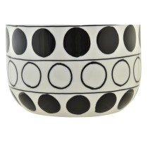 Vase DKD Home Decor Porcelaine Noir Blanc Moderne Cercles 16 x 16 x 18 cm