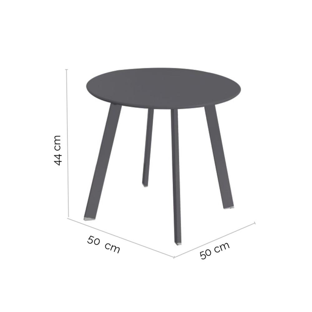 Beistelltisch Marzia 50 x 50 x 44 cm Stahl Graphit