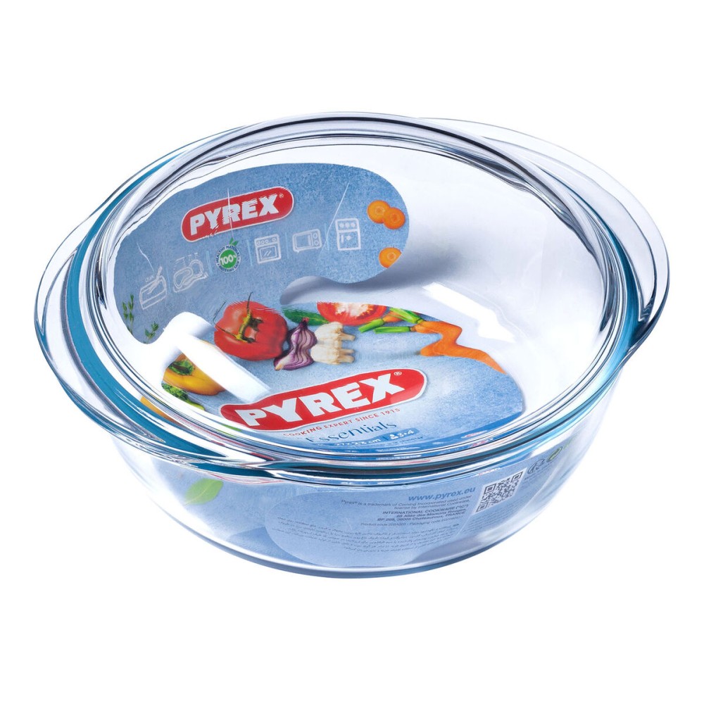 Casserole with lid Pyrex Essentials Transparent 3,2 L (3 Units)