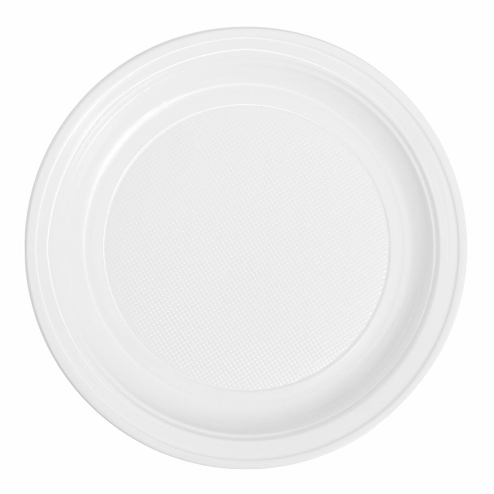 Set of reusable plates Maxi Products White Plastic 100 Pieces