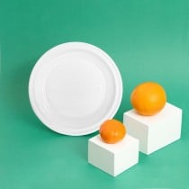 Set of reusable plates Maxi Products White Plastic 100 Pieces