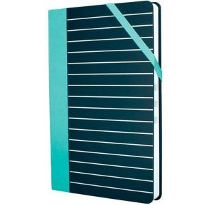 Notebook Milan STRIPE Black Green 21 x 14,6 x 1,6 cm