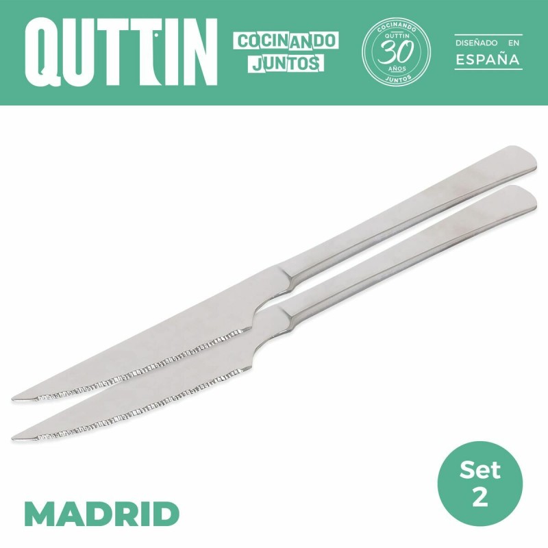 Ensemble de couteaux à viande Madrid Quttin Madrid (21 cm) 21 x 2 cm 2 Pièces (2 Unités)