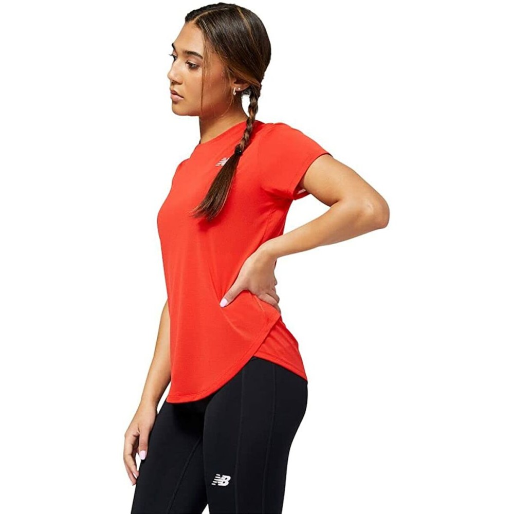 Damen Kurzarm-T-Shirt New Balance Accelerate Rot