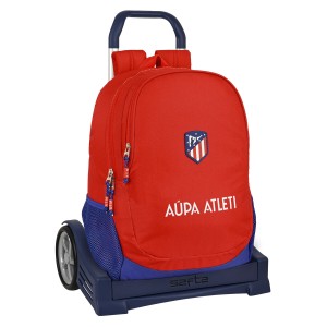 School Rucksack with Wheels Atlético Madrid Red Navy Blue 16 L