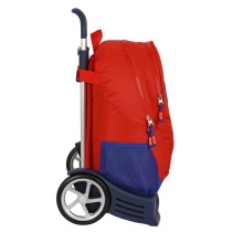 School Rucksack with Wheels Atlético Madrid Red Navy Blue 16 L