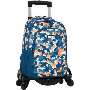 School Rucksack with Wheels Fortnite Blue 42 x 32 x 20 cm Camouflage