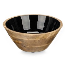 Bowl GiftDecor MALI-701 B Black Enamel Mango wood 24,3 x 10,5 x 24,3 cm (6 Units)