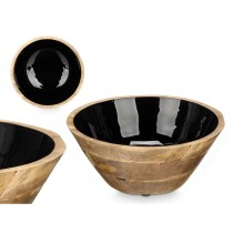 Bowl GiftDecor MALI-701 B Black Enamel Mango wood 24,3 x 10,5 x 24,3 cm (6 Units)