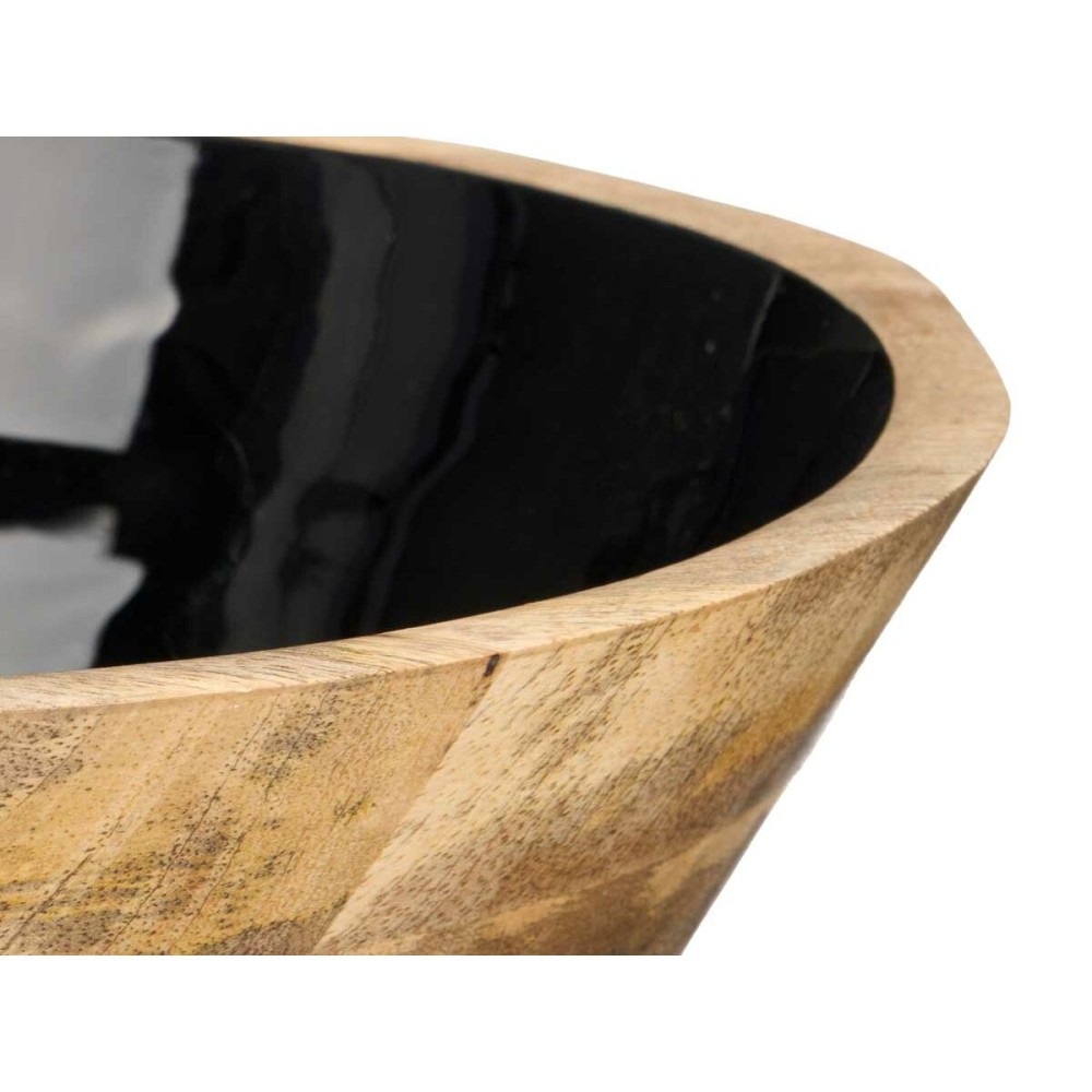 Bowl GiftDecor MALI-701 B Black Enamel Mango wood 24,3 x 10,5 x 24,3 cm (6 Units)