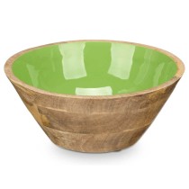 Bowl GiftDecor MALI-701 G Green Enamel Mango wood 24,3 x 10,5 x 24,3 cm (6 Units)