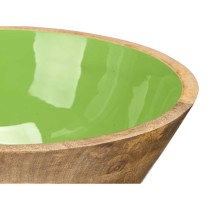 Bowl GiftDecor MALI-701 G Green Enamel Mango wood 24,3 x 10,5 x 24,3 cm (6 Units)