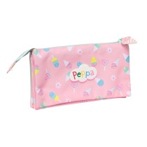 Zweifaches Mehrzweck-Etui Peppa Pig Ice cream Rosa Minze 22 x 12 x 3 cm