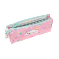 Zweifaches Mehrzweck-Etui Peppa Pig Ice cream Rosa Minze 22 x 12 x 3 cm