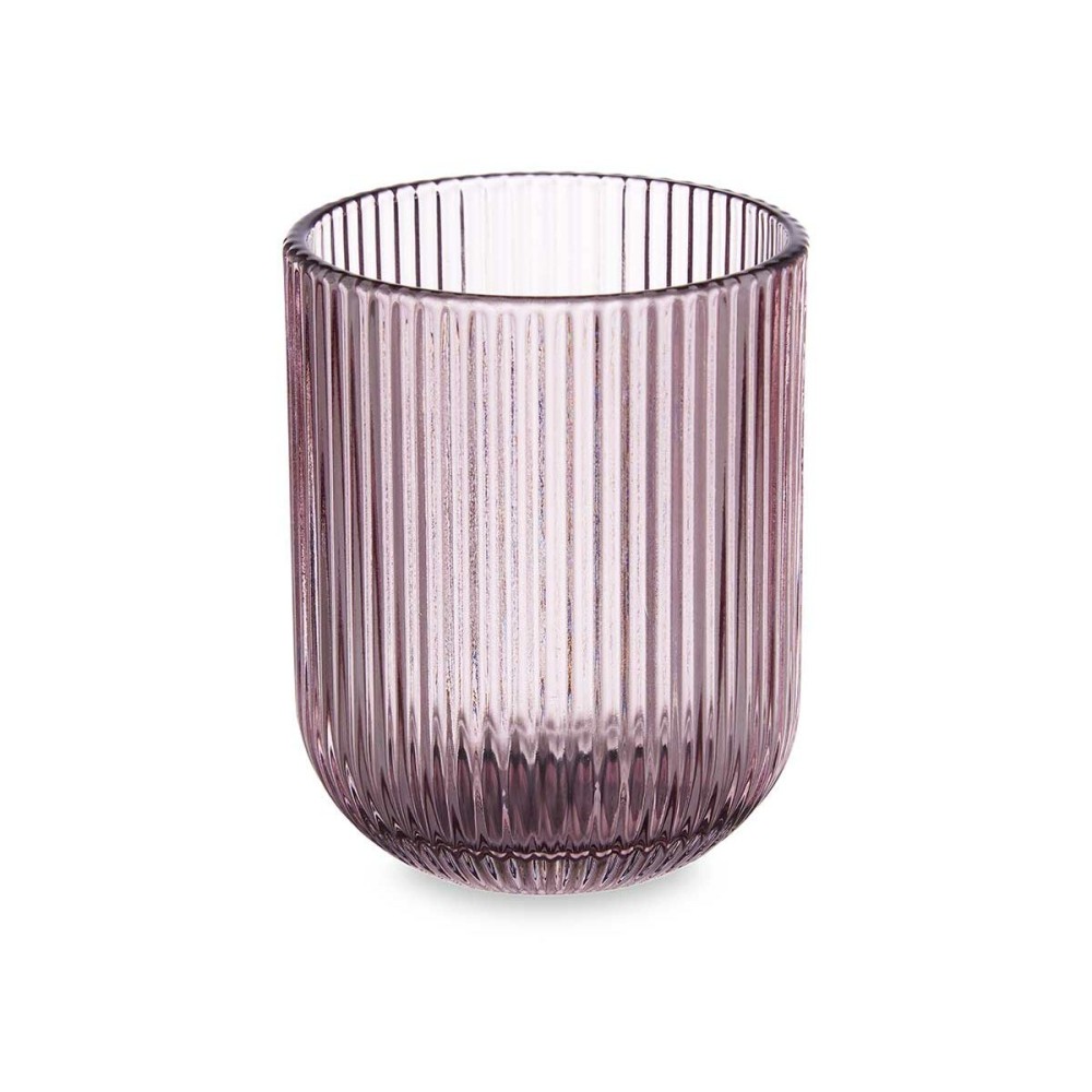 Verre Rayures Rose Verre 270 ml (6 Unités)