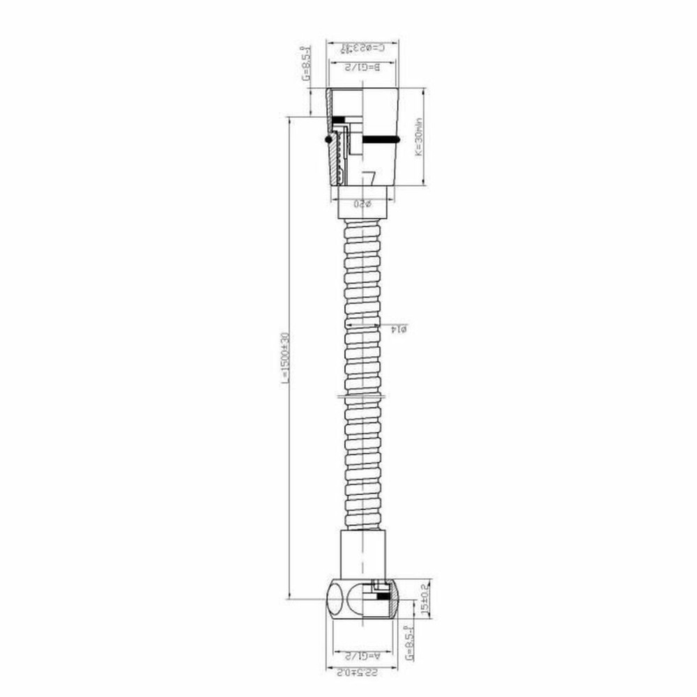 Tuyau de douche Rousseau 4229511 Acier inoxydable 150 cm