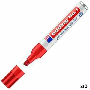 Permanent marker Edding Nº1 Red (10 Units)