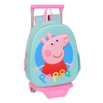 Schulrucksack mit Rädern Peppa Pig türkis (27 x 32 x 10 cm)