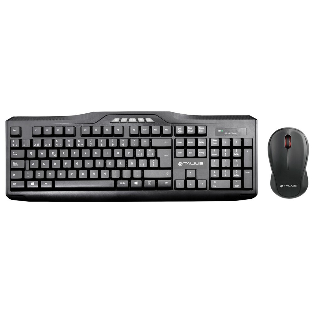 Tastatur mit Maus Talius KB-6001 Schwarz Qwerty Spanisch