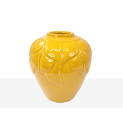 Blumenvase Romimex Senf aus Keramik 18 x 20 x 18 cm