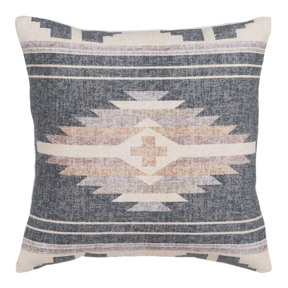 Coussin Coton Beige Gris 45 x 45 cm