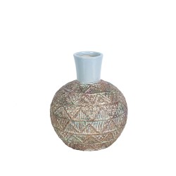 Vase Romimex Beige Ceramic Spherical 18 x 21 x 18 cm 18 x 17 x 18 cm