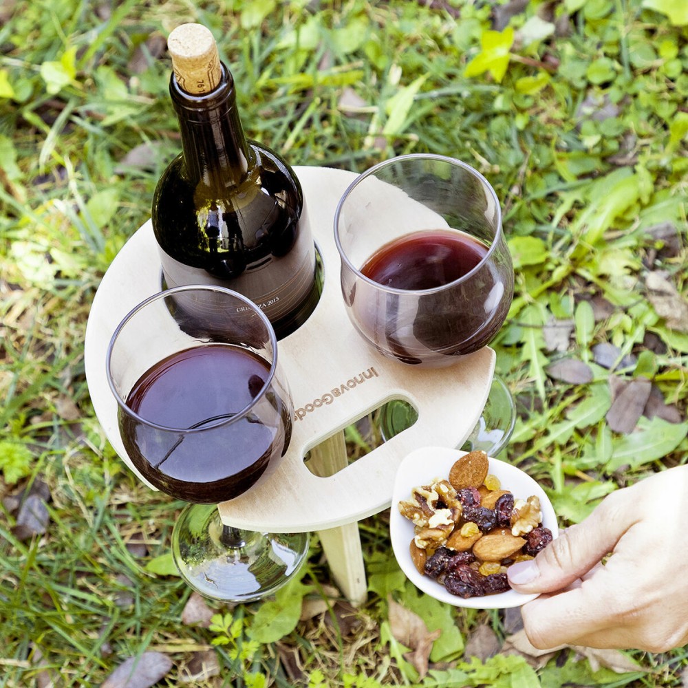 Table à Vin Pliante et Portable pour l'Extérieur Winnek InnovaGoods WINNEK Bois (Reconditionné A)