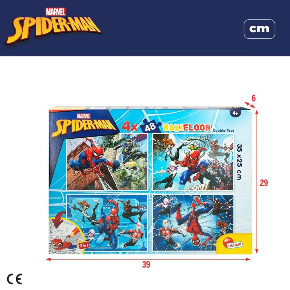 Child's Puzzle Spider-Man Double-sided 4-in-1 48 Pieces 35 x 1,5 x 25 cm (6 Units)