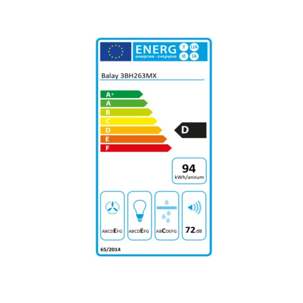 Konventioneller Rauchfang Balay 3BH263MX 60 cm 350 m3/h 72 dB 146W Silberfarben Stahl